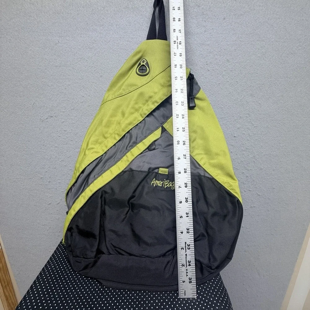 AmeriBag Healthy Back Bag Lime Green and Black Sling Backpack